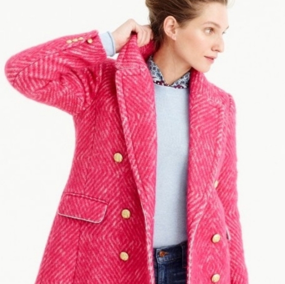 J. Crew Jackets & Blazers - J Crew Sorbet Pink Diamond Tweed Coat 2
